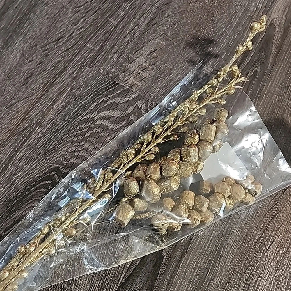 5x gold & silver Ashland faux floral Stems
